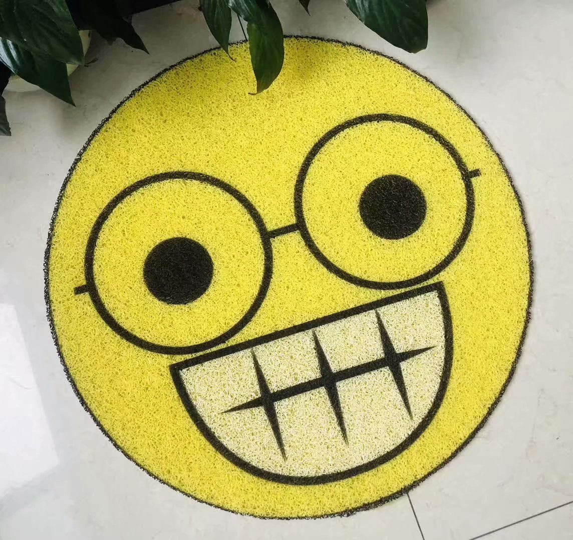 拉丝印喷花图案脚垫宠物笑脸熊猫卡通表情造型幼儿园游戏地垫详情6