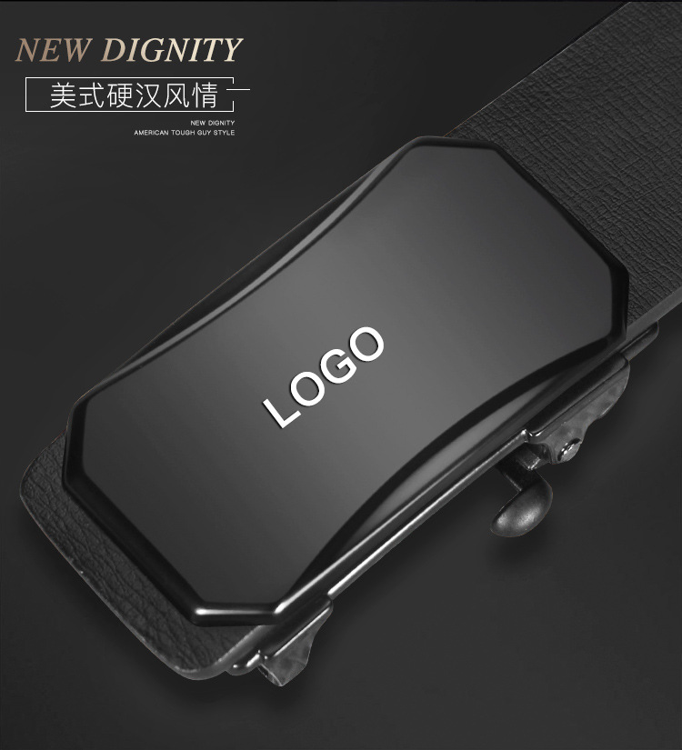 新款男士皮带男真皮内穿无牙自动扣腰带男式百搭牛皮商务裤带批发详情3