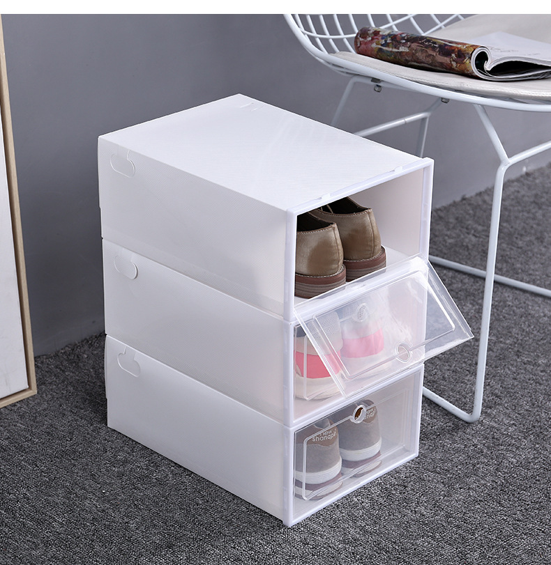 Thickened transparent shoe box, moisture-proof and dust-proof shoe storage box, Japanese-style shoe box, simple plastic drawer-style storage shoe box pic 43