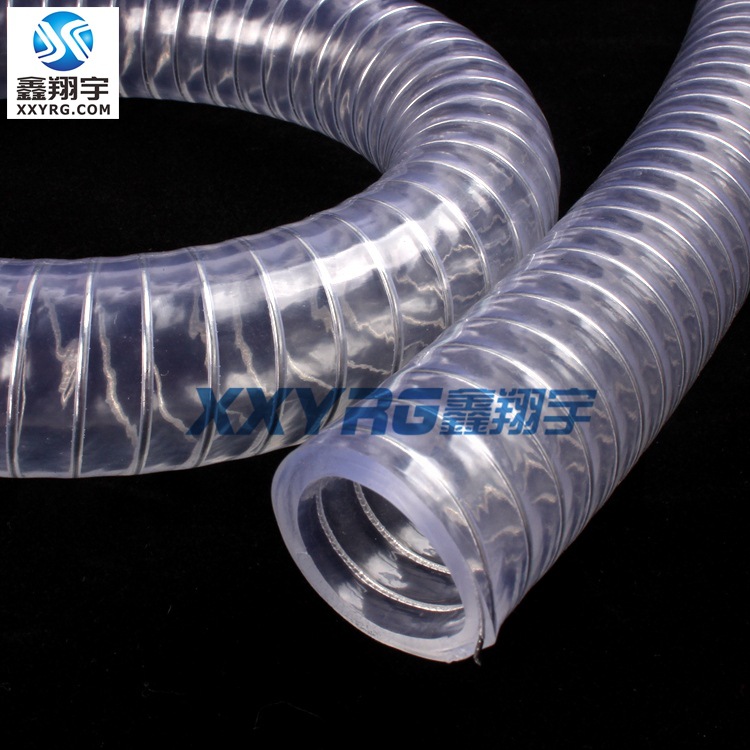 厂家批发耐高温耐油PVC透明钢丝增强软管排水输油抽污吸污管38mm详情3