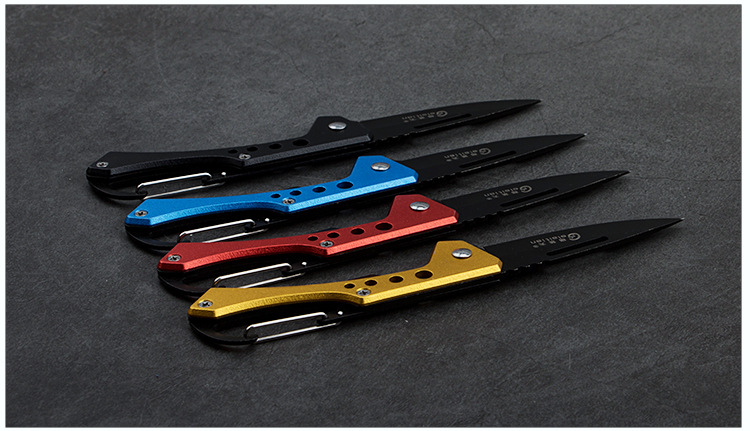 Stainless steel folding knife with keychain, outdoor knife, multi-functional folding knife, edc fruit knife pic 8