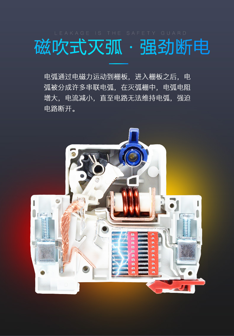 Delixi home decoration miniature circuit breaker HDBE air switch, circuit breaker, low-voltage short circuit, 1P2P dual input and dual output pic 4