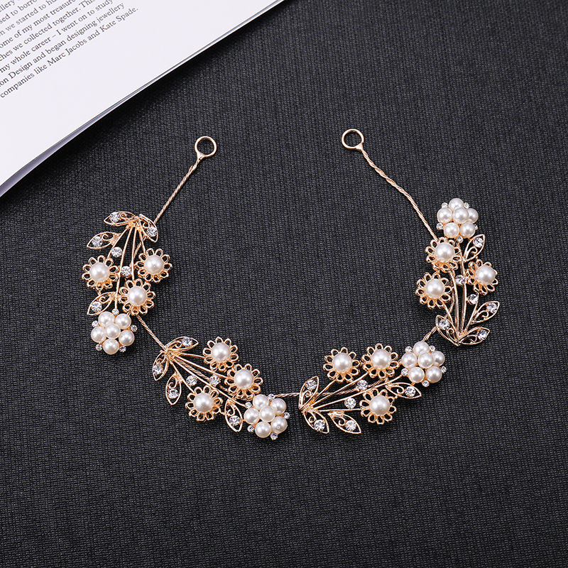 Cross-border hot sale strass alloy para novia cadena suave vestido de novia accesorios de fiesta accesorios de pelo para novia tocados fábrica de tierra pic 2