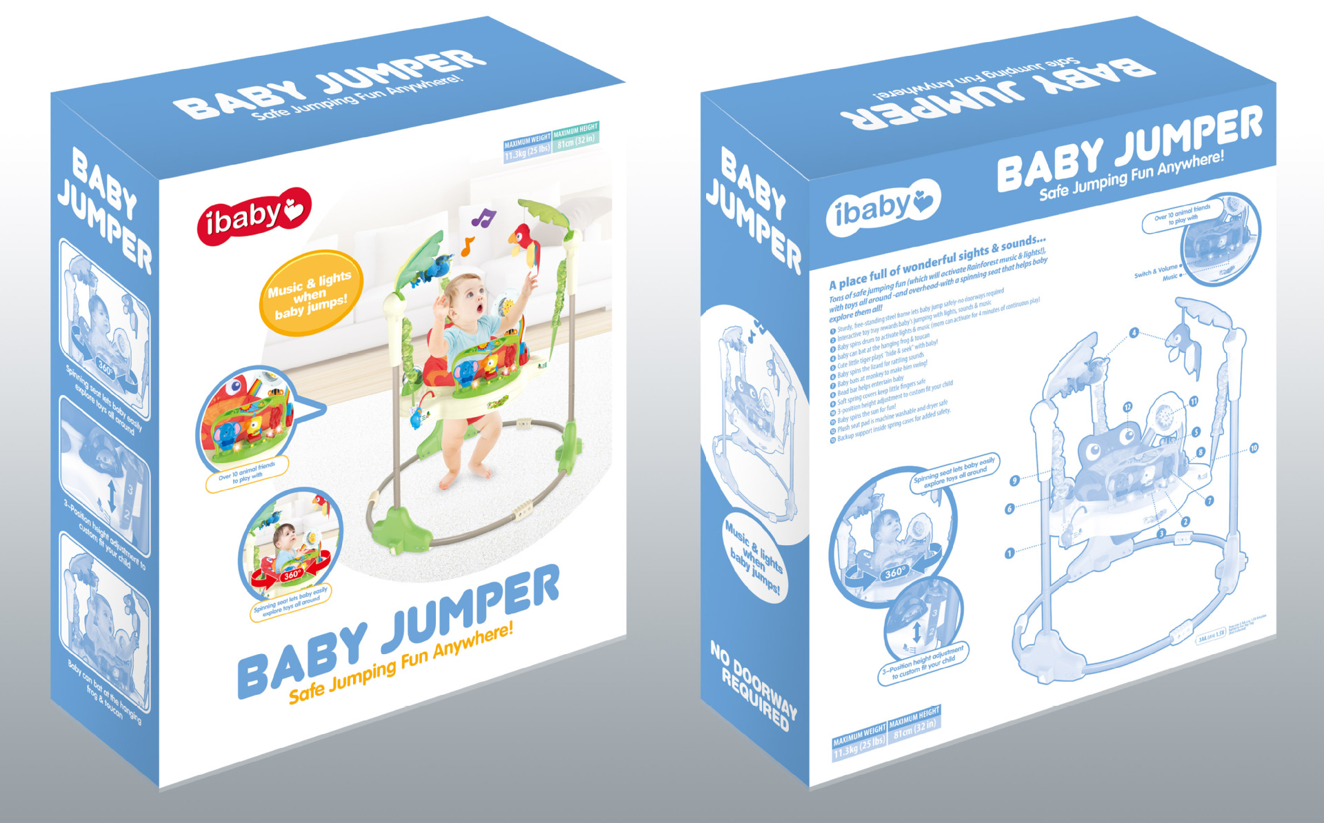 Cross-border baby jumping chair, fitness frame, music toy, newborn baby jumping park, multi-functional jumping swing pic 41