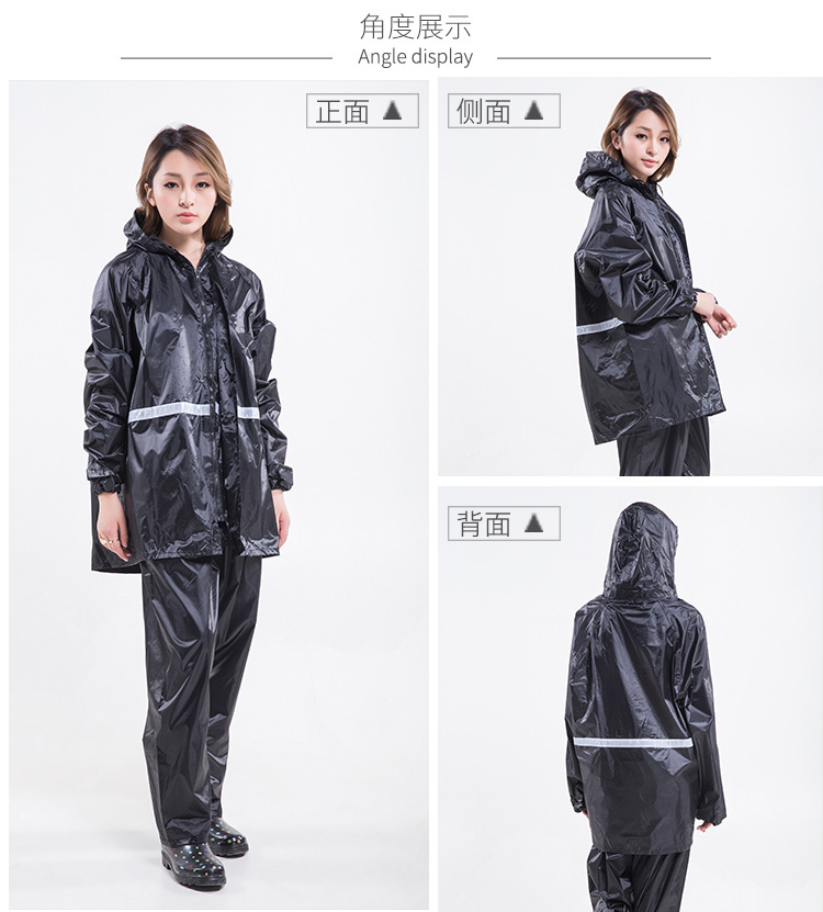 The Li Wang brand adult raincoat thickened luminous set motorcycle raincoat polyester PVC reflective strip is in stock pic 2