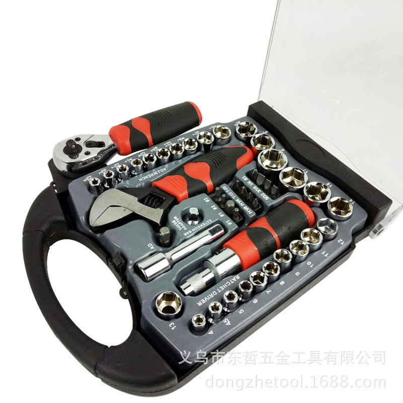 40pc Short handle tool set stubby set ratchet wrench adjustable wrench maintenance tool pic 28