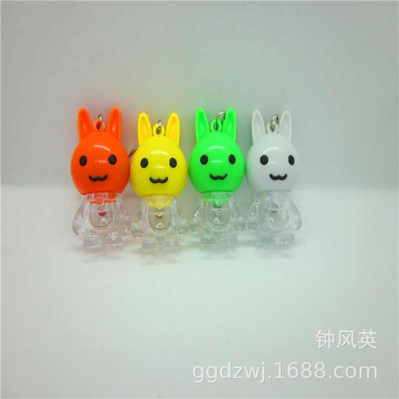 Cartoon rabbit-shaped keychain main body flowing sand oil toy Song Jin Little horse pendant keychain accessory pic 6