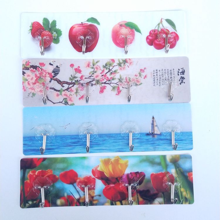 【 Zone 1-1 】904/4 continuous Hook 50/ Pack 450/ box Traceless Adhesive Hook 513 Traceless Hook four-Row Adhesive Hook Hot Sale New Style at street stalls pic 5