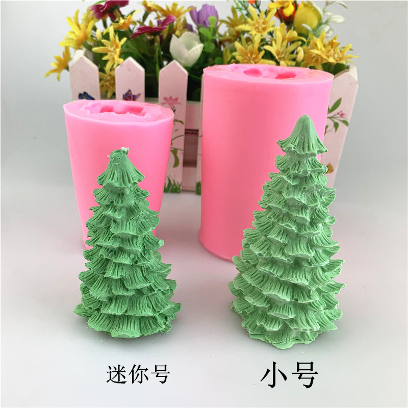3D立体大小号圣诞树硅胶模具蜡烛香薰石膏滴胶手工皂慕斯蛋糕模多详情7