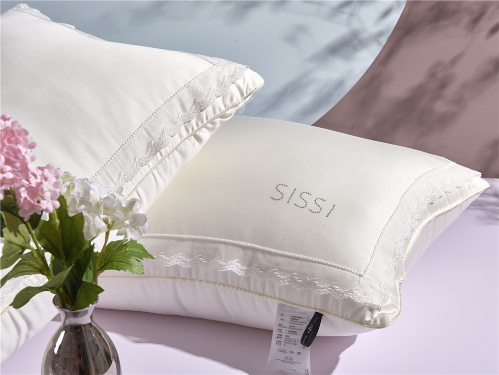 Hotel Silk Smooth 60-piece Silk pillow Tencel Cotton Sisi Princess Milk Pillow Fiber Pillow Comfortable Lace Edge pillow core pic 4