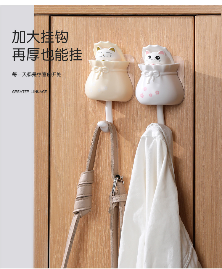 爱优汇无痕挂钩强力粘钩免打孔门后挂衣钩墙壁卡通可爱钥匙钩子详情7