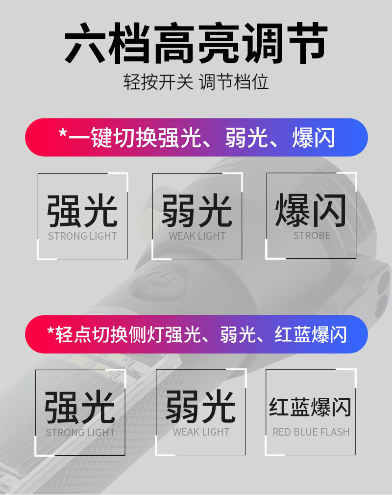 Tiger Hunter car usb charging safety escape hammer flashlight Solar safety hammer LED flashlight with strong LED light pic 40