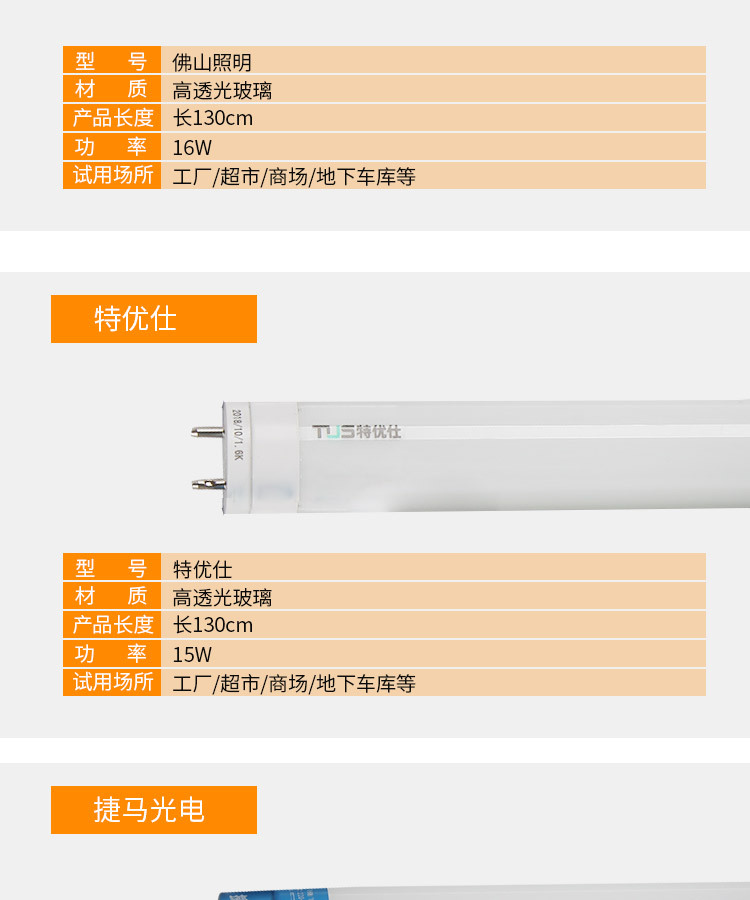 【LED Tubes 】 Wholesale of high-brightness and energy-saving LED tubes from the manufacturer, 1.3-meter 16W multi-brand led tubes pic 4