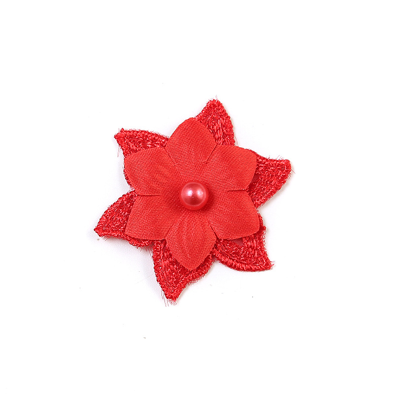 Six-color double-layer beaded lace flower DIY clothing accessories, wedding dress lace polyester headwear, organza flower pic 16