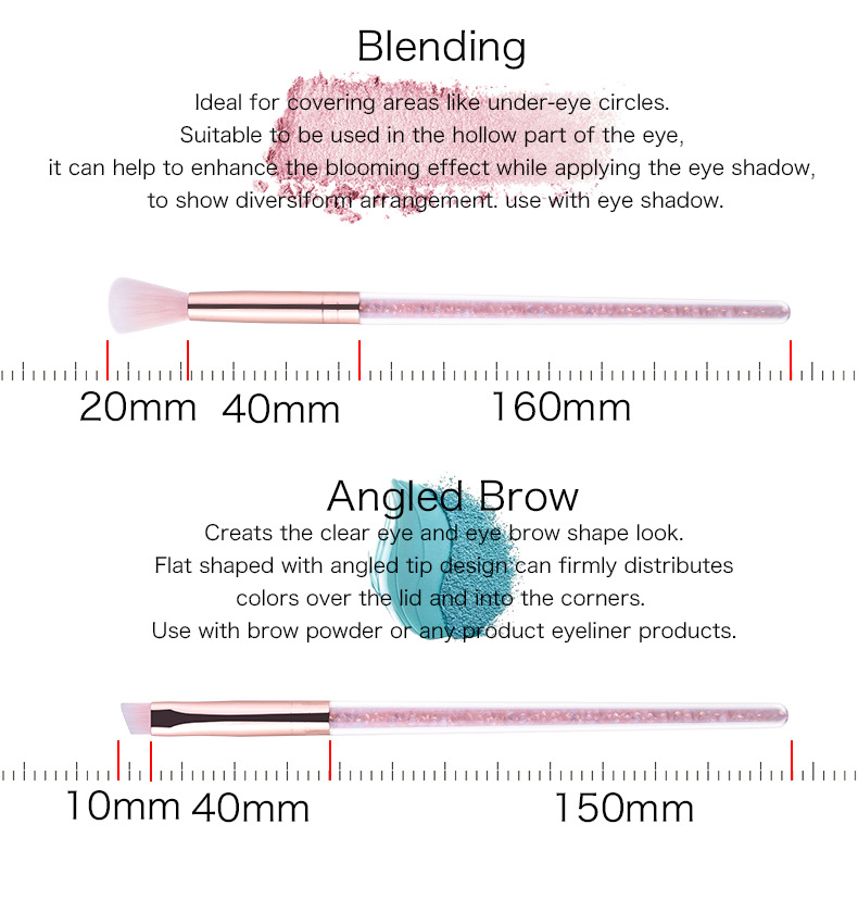 ZOREYA腮红眼影刷套装粉色水晶收纳包化妆工具美容护肤彩妆化妆刷子粉底刷组合详情25