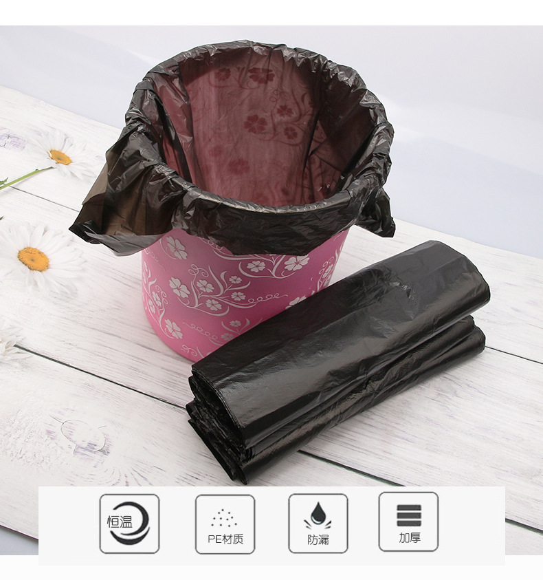 批发大号特厚垃圾袋背心黑色工厂直销家用厨余厨房商用大桶手提袋详情9