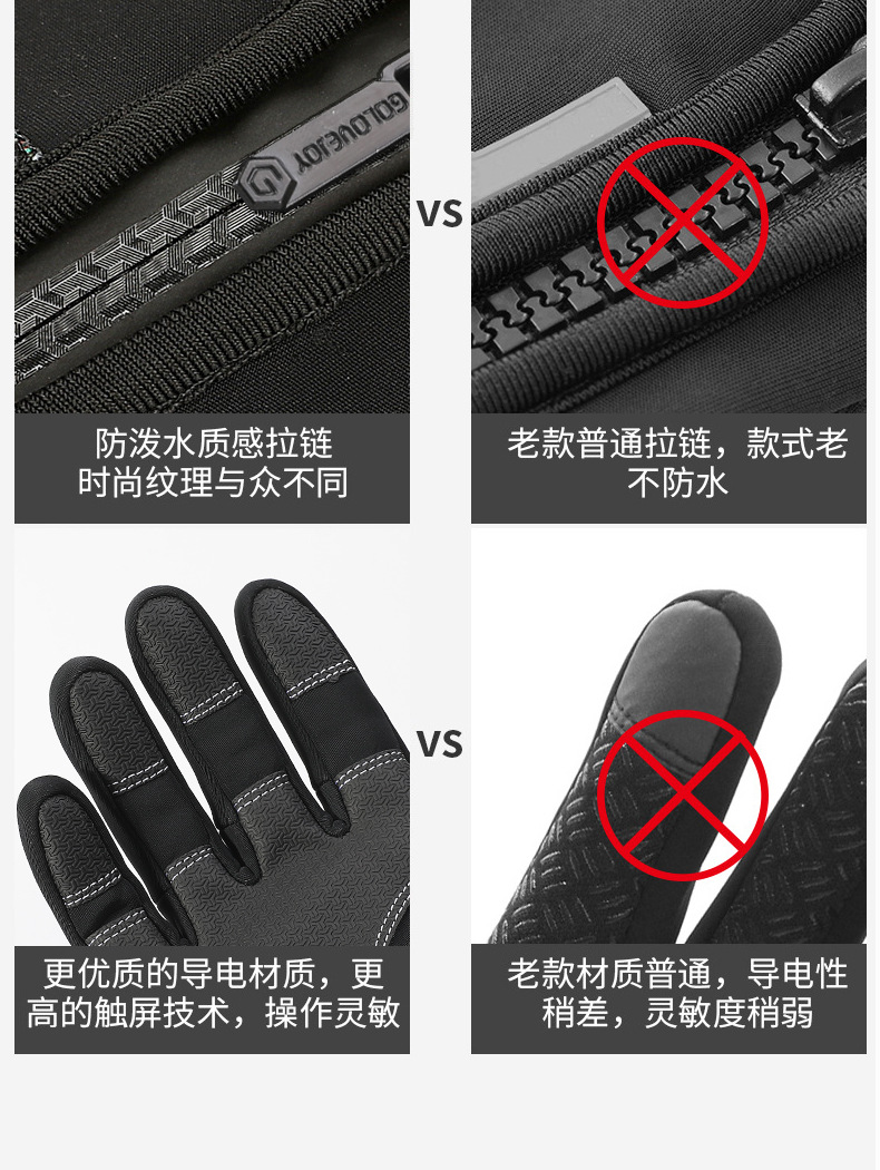 Outdoor waterproof gloves, winter touch screen, windproof and warm for men and women, cycling zipper, sports fleece, mountaineering and skiing DB03 pic 21