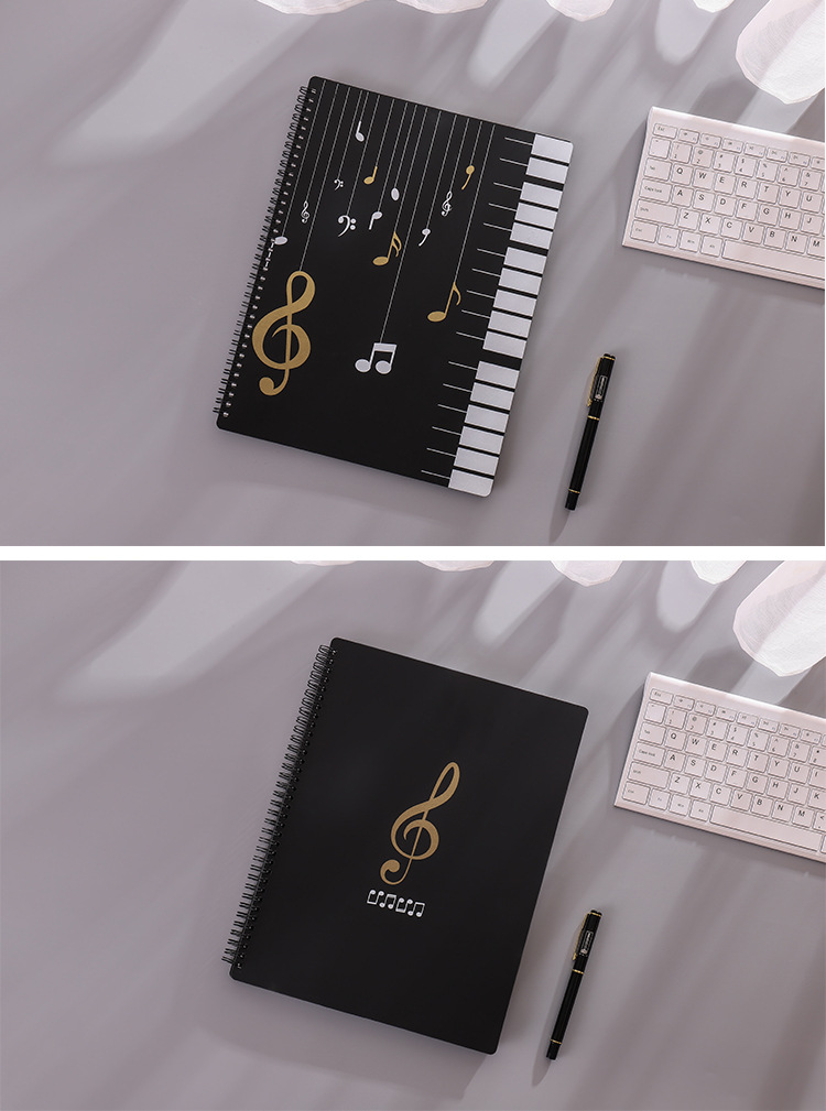Multi-layered insert folder, transparent A4 sheet music, music score holder, piano score holder, test paper holder, information book, black pic 14