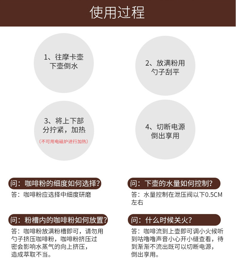 工贸厂家食品级铝摩卡壶单阀意家用咖啡机跨境热销户外咖啡壶批发详情12