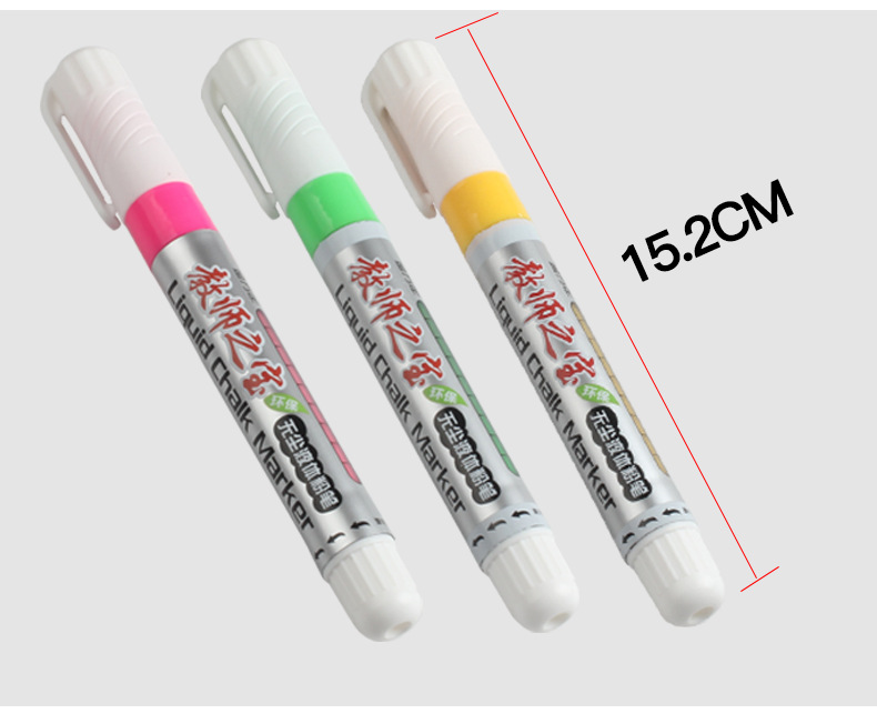 Bolígrafo blanco borrable liquid tiza color POP publicidad pluma vidrio limpiable a base de agua sin polvo liquid pizarra rotulador de color de escritura en la ventana tienda de lápices de pintura de color super pizarra de vidrio lápices decorativos pintados a mano pic 5