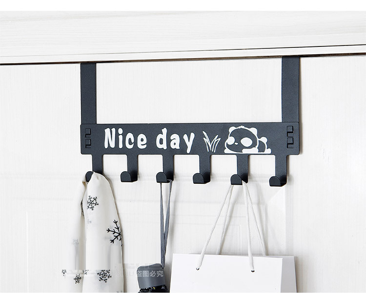 Behind the door hook hanger, bedroom door, no drilling, no trace, backdoor storage and storage, clothes hanger, coat hook pic 6