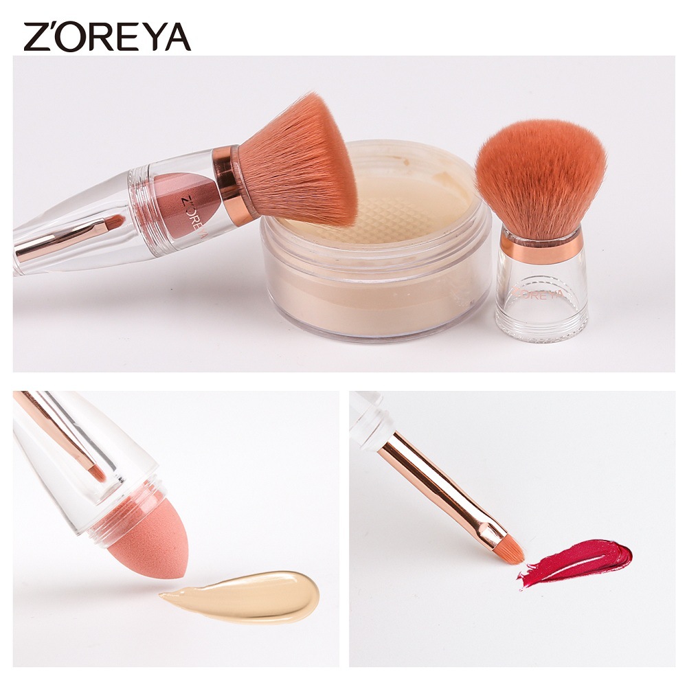 ZOREYA卓尔雅轮廓刷尖头粉扑唇刷双头替换三合一化妆刷粉底液眼影定妆便携化妆刷详情9