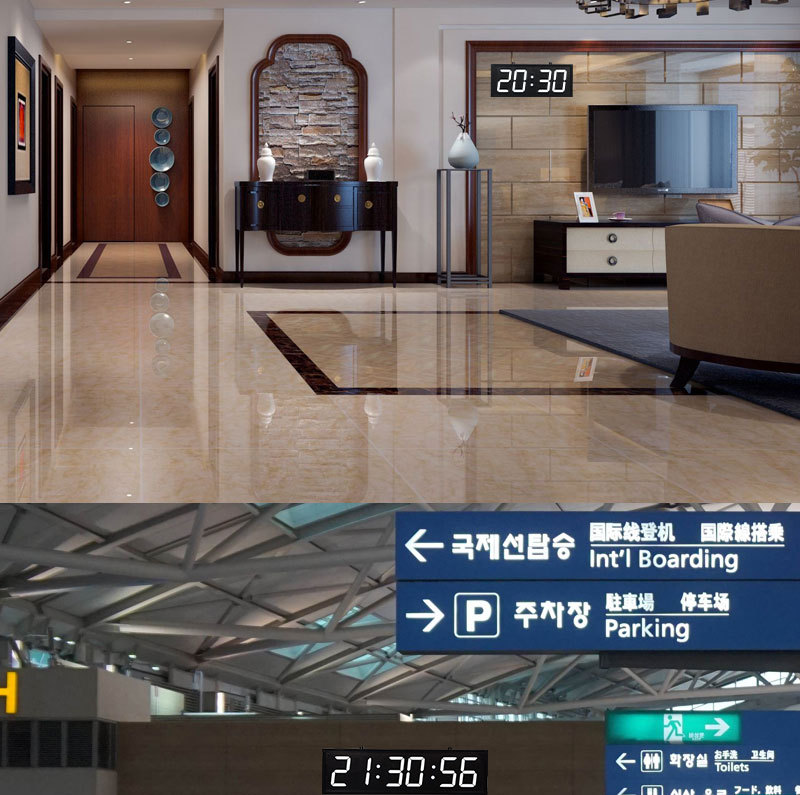 LESTRY大尺寸数字挂钟时钟带正计时倒计时遥控操作工厂健身房用详情5