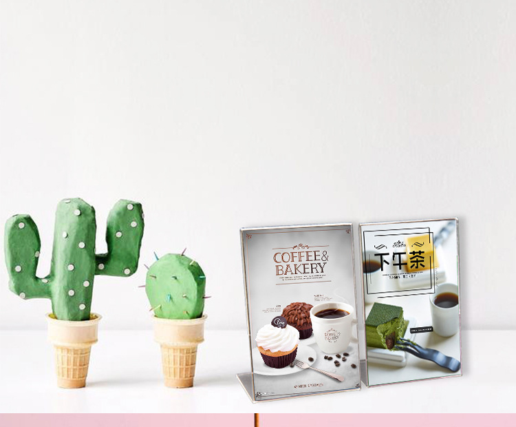 Cross-border acrylic table card L-shaped transparent display stand, wine price list menu sign, QR code display board, wholesale hotel dish introduction table, restaurant payment code stand, desktop, product display sign base pic 10