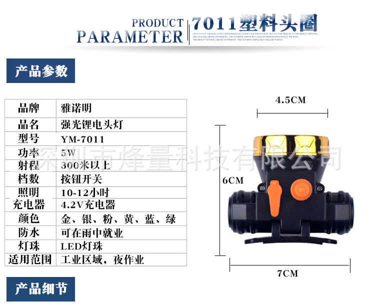大功率锂电池充电式强光头灯 led感应钓鱼灯户外头戴式手电筒矿灯详情2