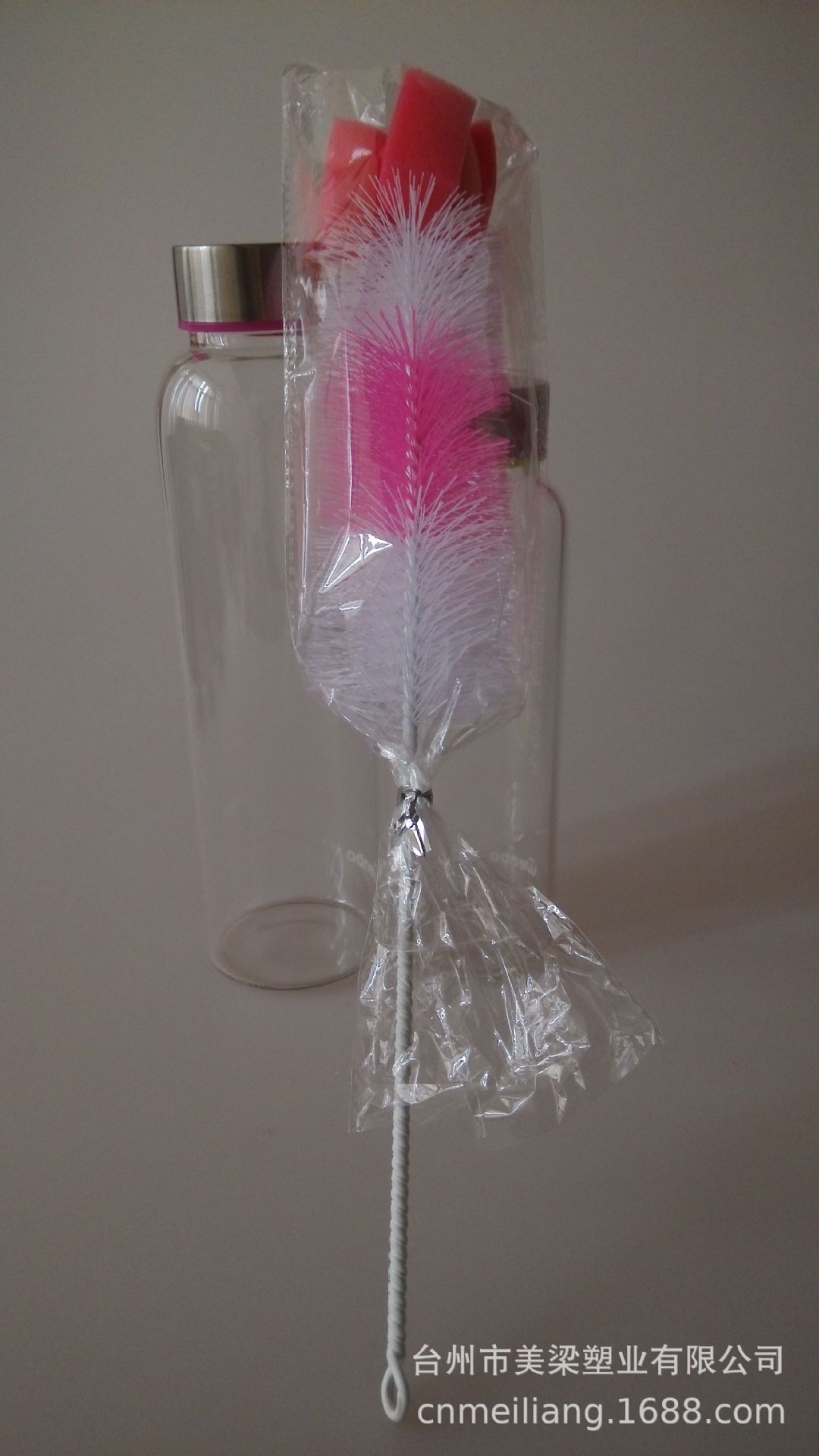 海绵头长柄奶瓶刷 红酒杯刷 保温杯瓶刷 茶壶清洁刷百货批发详情3