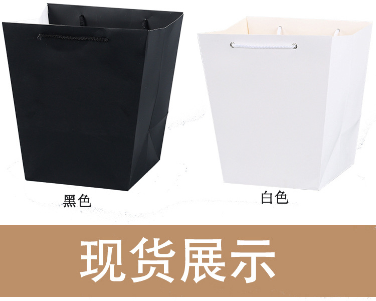 Flower shop kraft paper bags, baked square wide-bottom bags, advertising shopping gift handbags, direct supply from the manufacturer pic 12