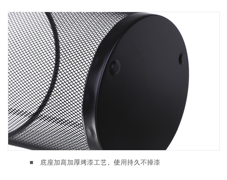 Metal hollowed-out household storage bucket, large capacity round garbage bin, ironwork kitchen storage bin trash can pic 12