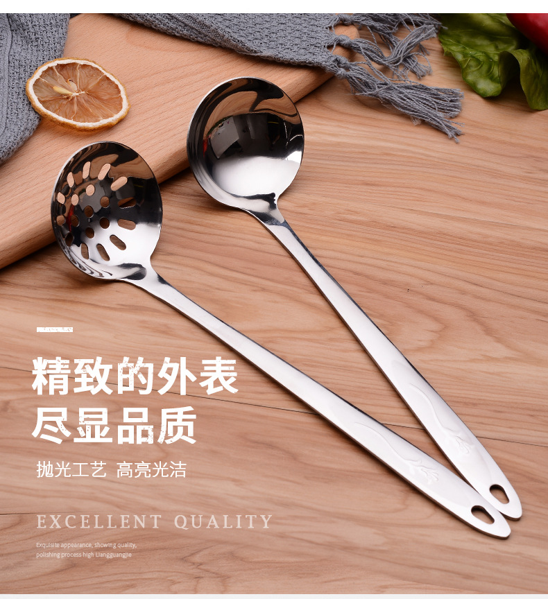 New stainless steel soup spoons in stock from the manufacturer, hotel and restaurant supplies, hot pot spoons, strainers, thickened handles, non-magnetic soup shells pic 8