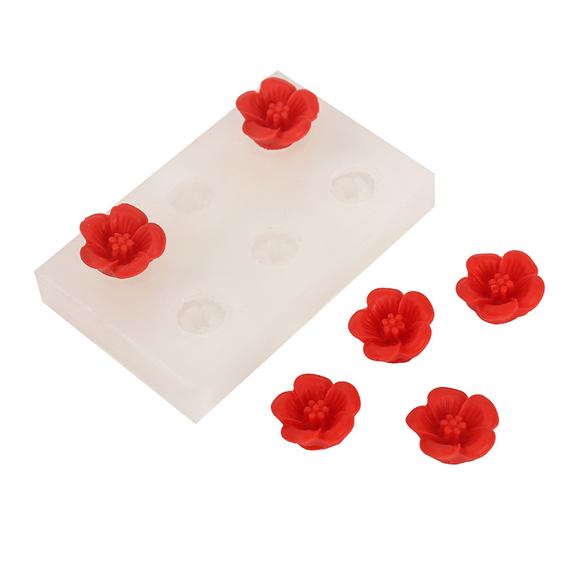 六连小梅花模具DIY香薰蜡烛摆件滴胶翻糖巧克力蛋糕装饰硅胶模具详情2