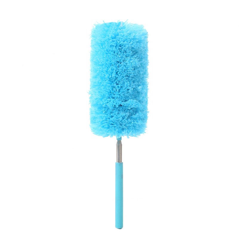 Cross-border 5-section telescopic rod fiber wool duster, household dust removal and dusting duster, non-feather duster, non-shedding, wholesale pic 5