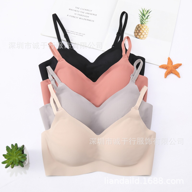 日本无痕内衣胸罩女聚拢舒适美背纯色透气莫代尔收副乳u型文胸详情8
