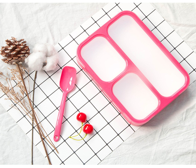 Creative grid energy lunch box, portable fast food box, thin lunch box, compartment-sealed plastic lunch box, simple lunch box pic 8