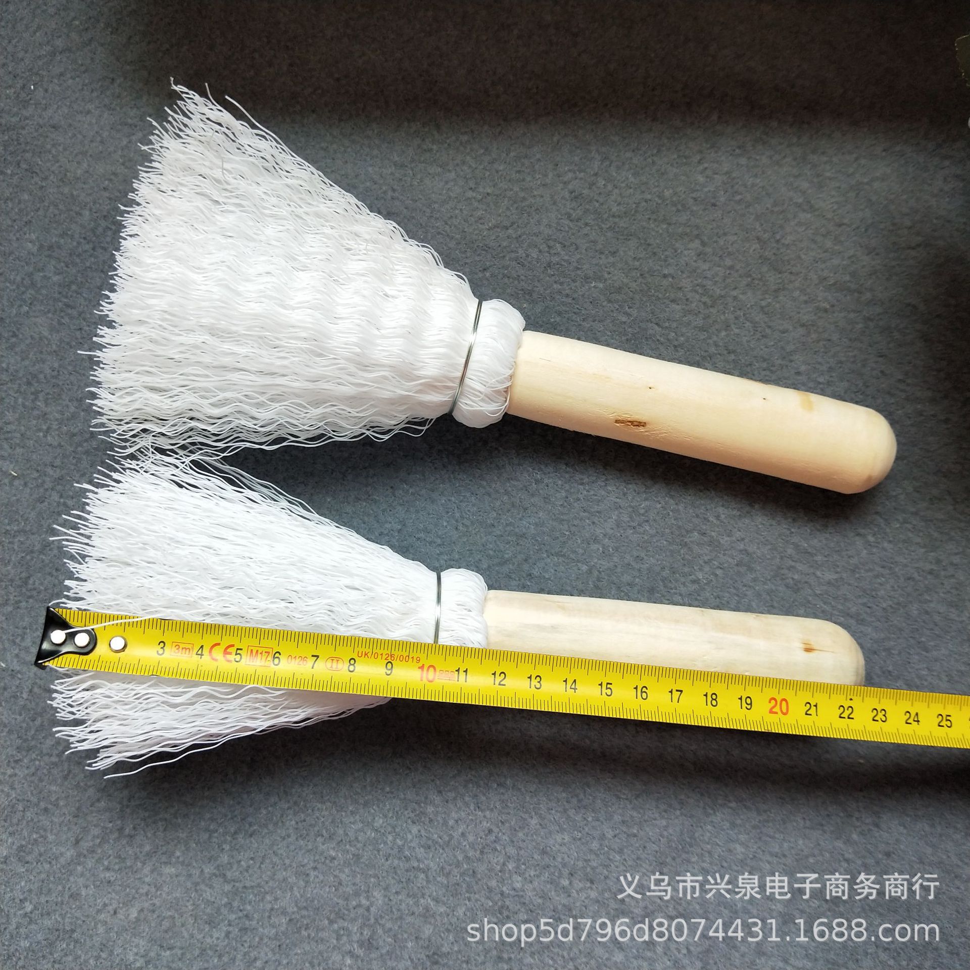 【 Zone 2-10 】 Small white wire pot brush 20 per string 300 per piece One yuan Two yuan white wire pot brush Wooden handle plastic wire pot brush cleaning brush pic 5