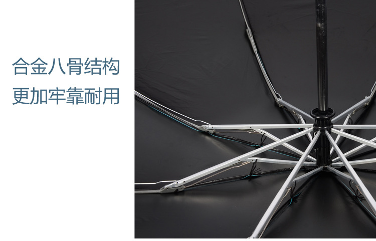 Wholesale creative three-fold umbrellas, fully automatic reverse umbrellas, folding black rubber sun umbrellas, outdoor car umbrellas, sunshade umbrellas pic 17