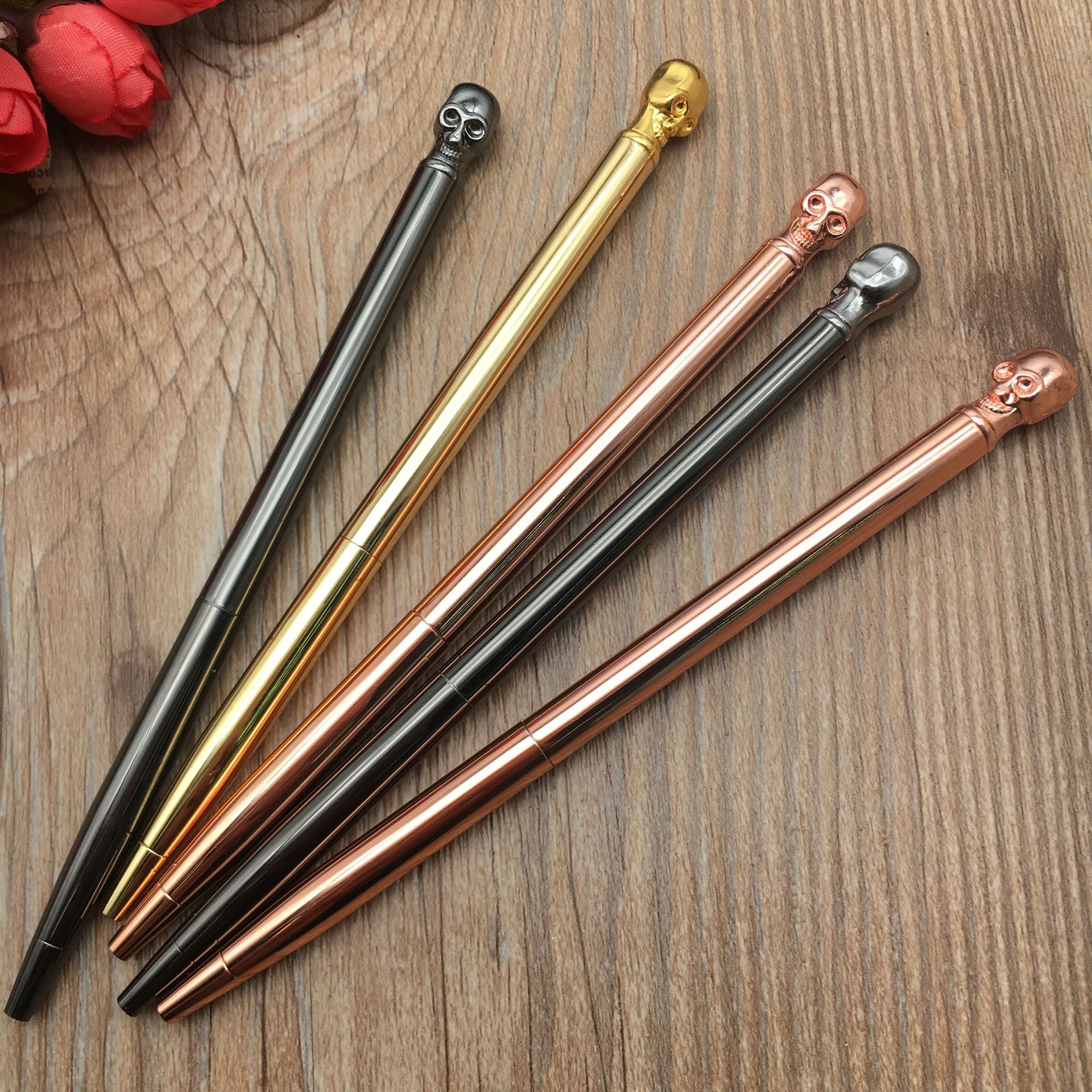 In stock: Cute Japanese and Korean skull ballpoint pens, large-head ballpoint pens, cartoon-shaped ballpoint pens that can print logos pic 3