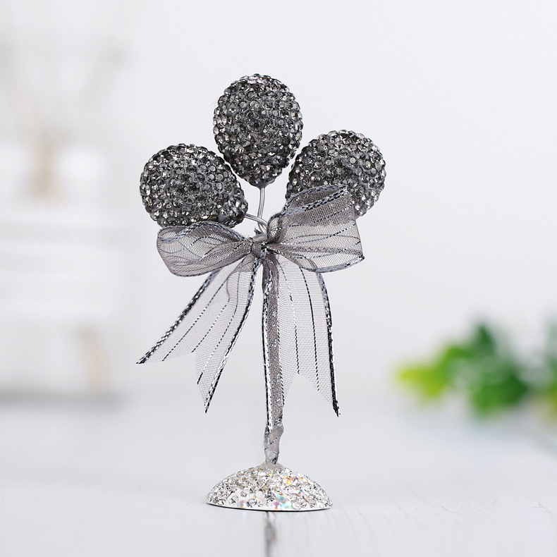 Cute, creative and personalized bright diamond confession balloons, center console decoration, soft clay diamond-encrusted cake DIY car interior ornaments pic 7