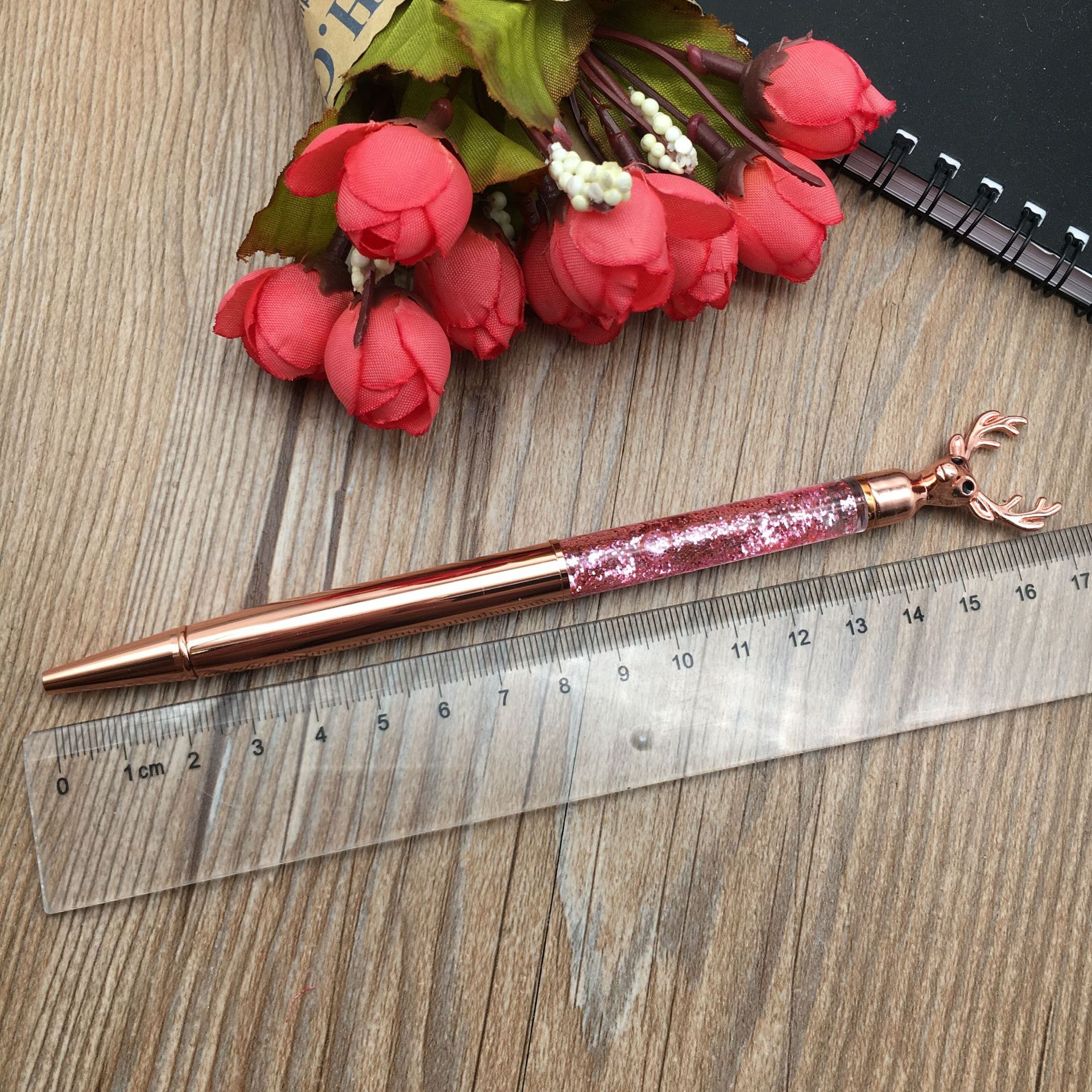 New five-pointed star ink pen, metal ballpoint pen, student pen, diy gold powder ballpoint pen pic 15