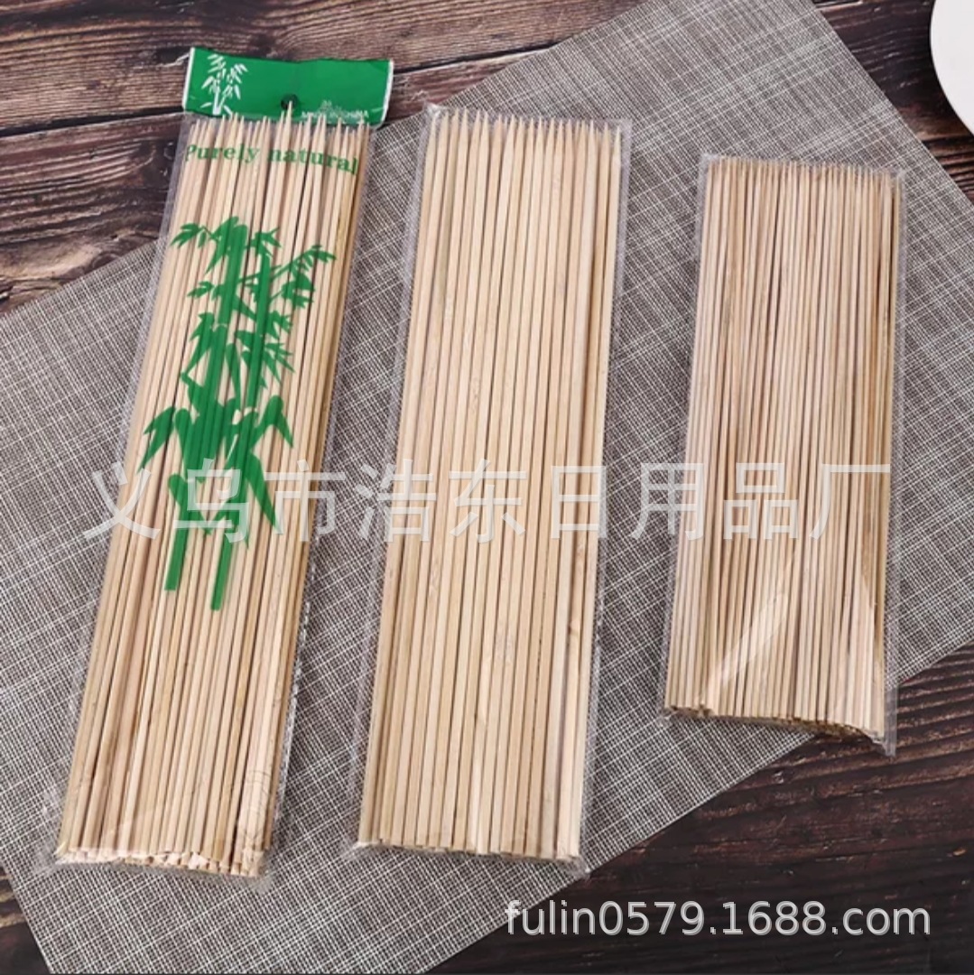 3-172 批发一次性烧烤用品 一次性袋装竹签木签 串肉针肉签烧烤工具详情1