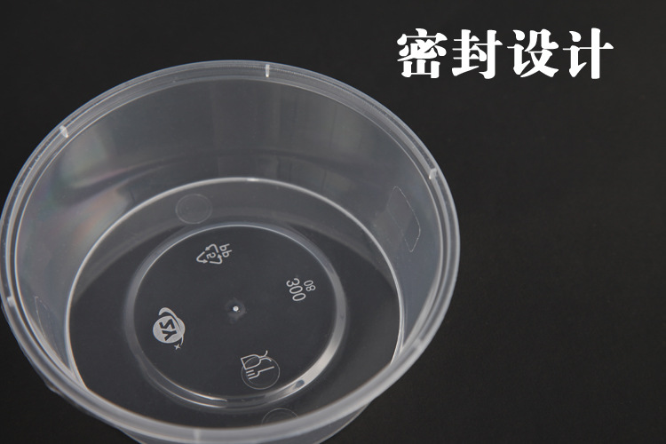 1000ML round disposable lunch box, rectangular plastic packaging, thickened transparent takeout lunch box, fast food bento bowl pic 7
