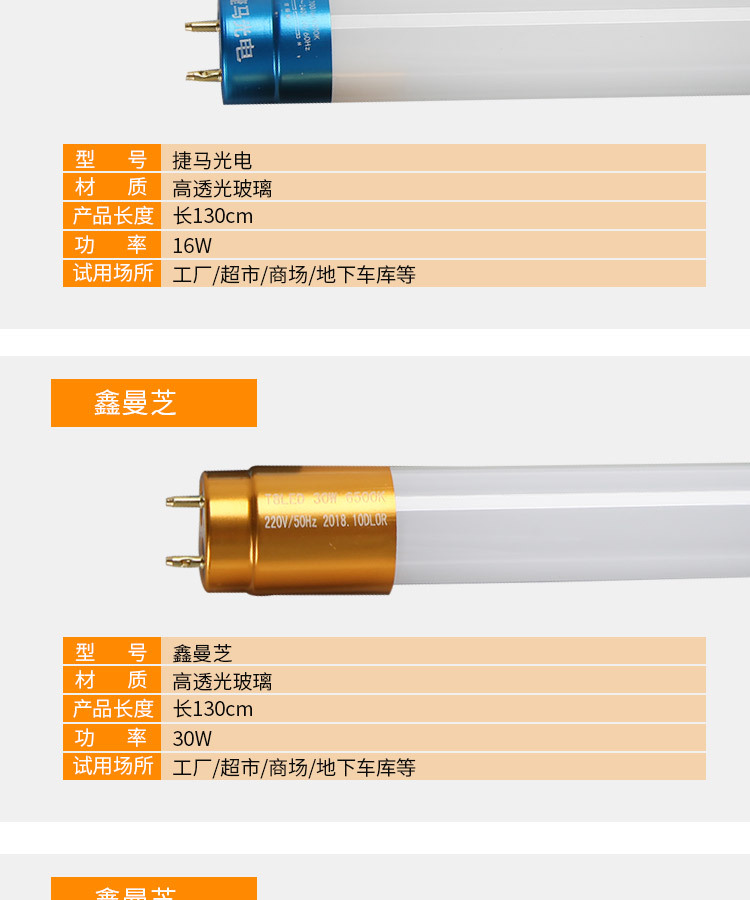 【LED Tubes 】 Wholesale of high-brightness and energy-saving LED tubes from the manufacturer, 1.3-meter 16W multi-brand led tubes pic 5