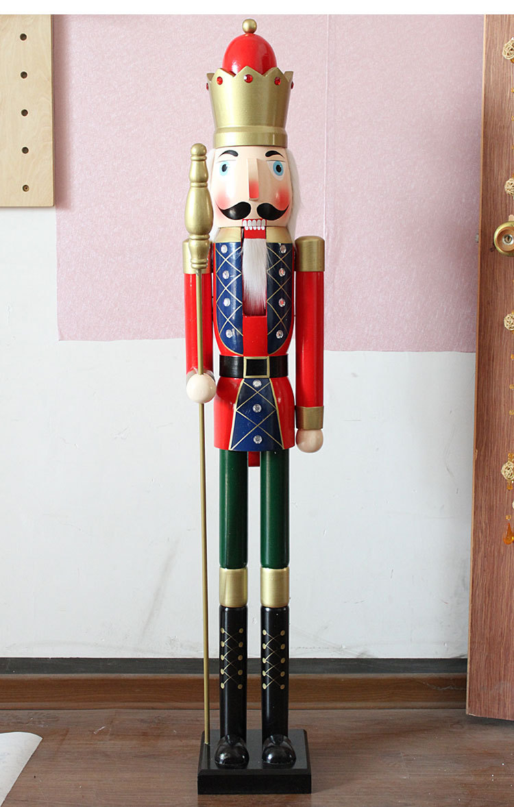Large nutcracker 150CM in stock, soldier puppet 1.5m, hotel Christmas decorative handicrafts and ornaments pic 9