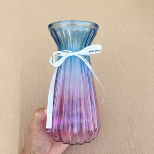 Creative European-style glass vases, transparent hydroponic bottles, flower arrangement vases, living room ornaments, fresh and colorful origami vases pic 25
