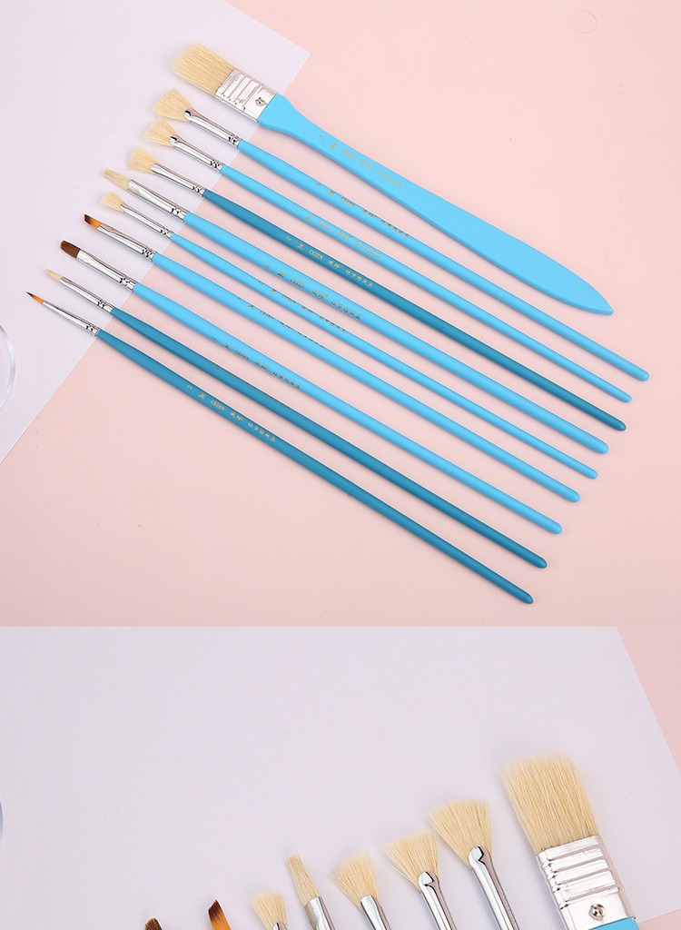 Venta directa de fábrica 10pcs multifunción pinceles de aceite al por mayor acuarela guache acryl painting pen set para arte pic 23