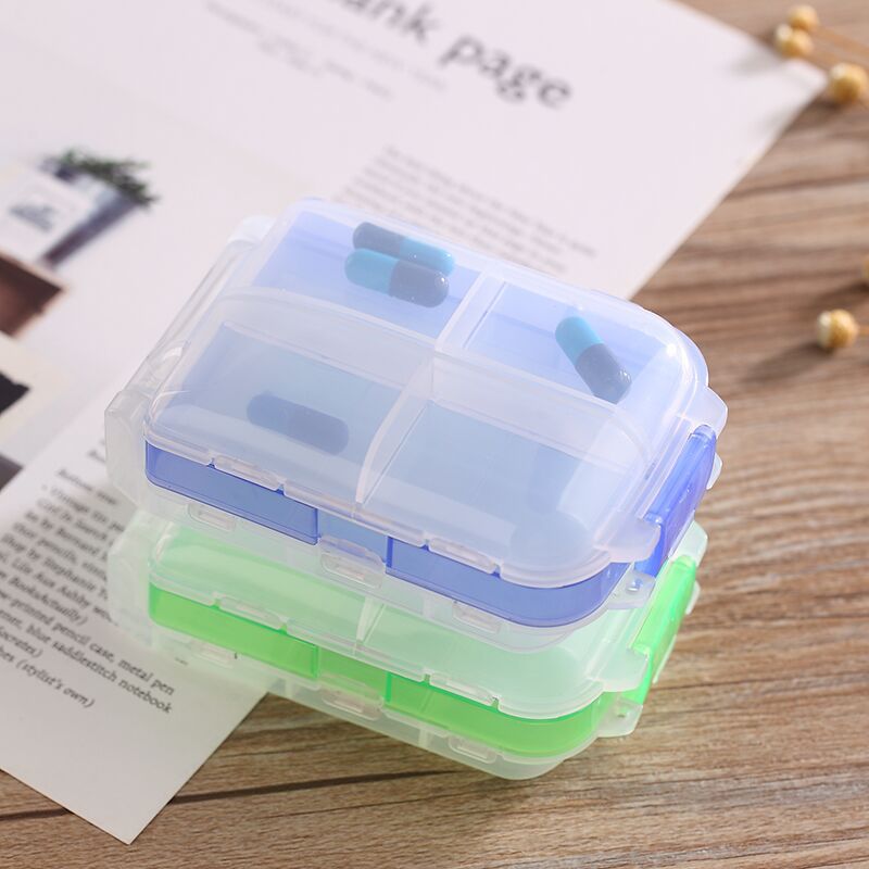 Factory direct sales of portable medicine storage boxes, folding eight-compartment storage boxes for business trips and travels, health care storage boxes pic 5