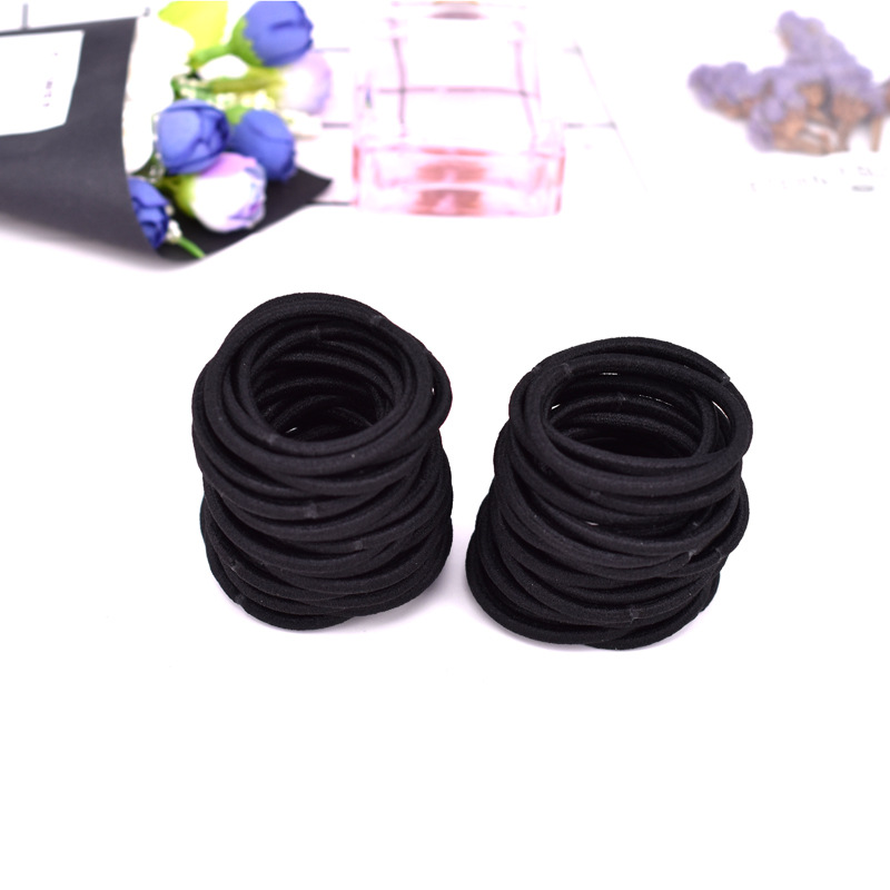 Korean imported 4mm high-elasticity seamless black rubber band hair band for women, DIY hair tie, hair band and hair accessory wholesale, hair band for women pic 24